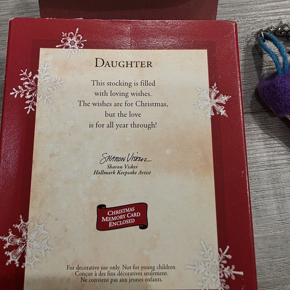 Hallmark Daughter Christmas Stocking Ornament 2002 - Picture 4 of 5